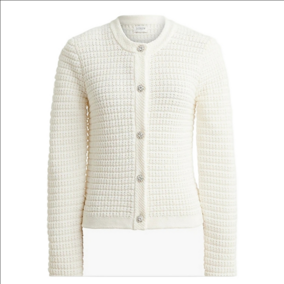 J. Crew Factory Sweaters - J Crew Factory Lady jacket cardigan with gem buttons CF055 SZ L  NWT